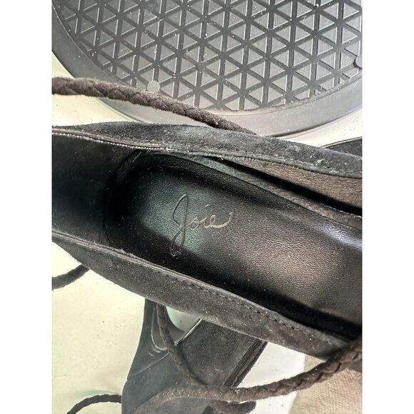 Joie Angelynn Black Suede Tassel Tie Ankle Strap Stiletto Heels Size 38 / 7.5 US - Picture 9 of 9